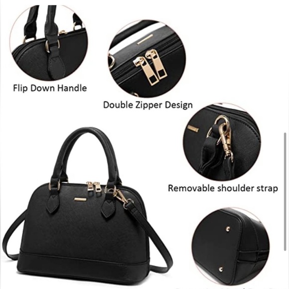 NWT Lovevook Dome Satchel Handheld/Shoulder Small Crossbody Purse w/ Double Zip - Picture 8 of 9